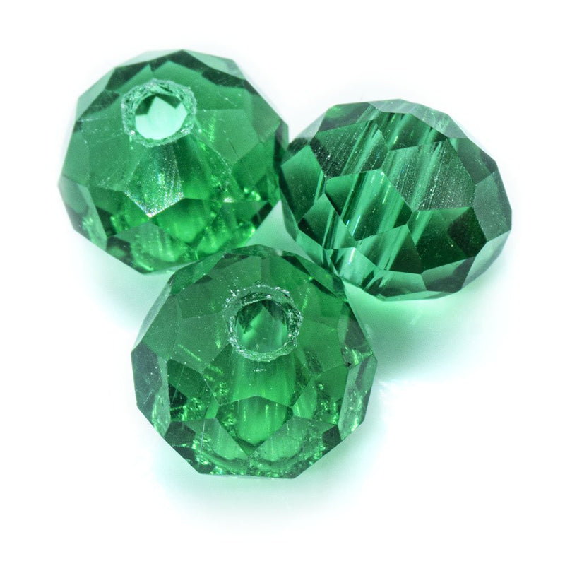 Load image into Gallery viewer, Austrian Crystal Faceted Rondelle 8mm x 6mm Emerald - Affordable Jewellery Supplies
