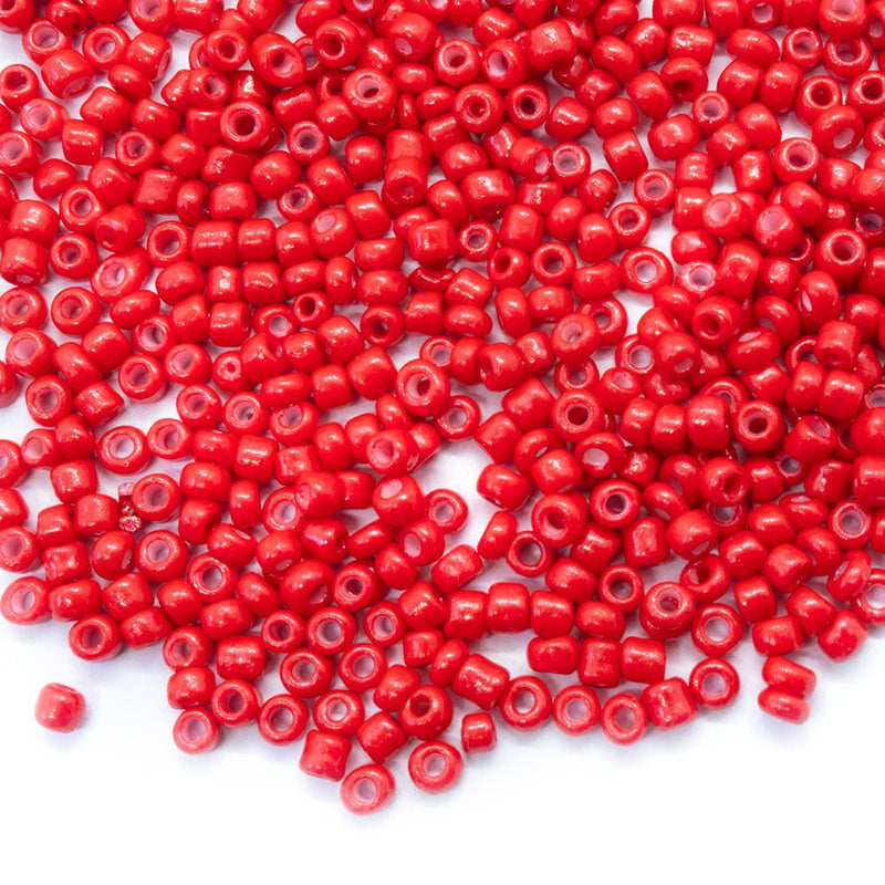 Load image into Gallery viewer, Baking Glass Seed Beads 8/0 3-3.5mm x 2mm Red - Affordable Jewellery Supplies
