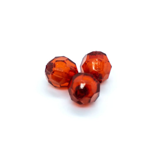 Bead in Bead Faceted Round 8mm Red - Affordable Jewellery Supplies