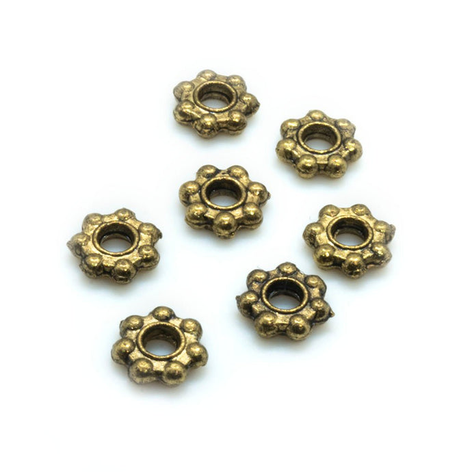Beaded Rondelle Spacer Bead 4mm x 1mm Antique Brass - Affordable Jewellery Supplies