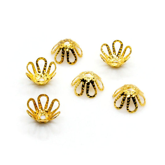 Bead Caps Flower 7mm Gold plated - Affordable Jewellery Supplies