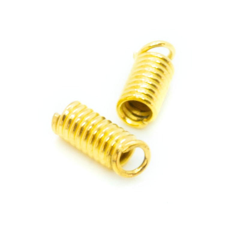 Load image into Gallery viewer, Spring Coil End 3mm x 7mm Gold - Affordable Jewellery Supplies

