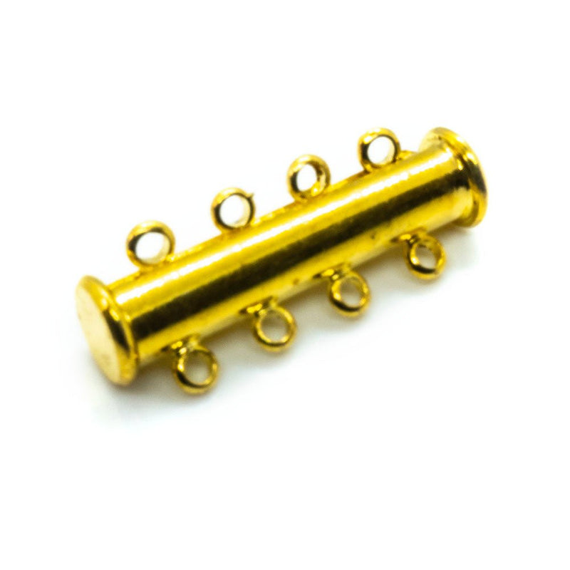 Load image into Gallery viewer, Magnetic Slide Lock Tube Clasp 26mm x 10mm Gold Plated - Affordable Jewellery Supplies

