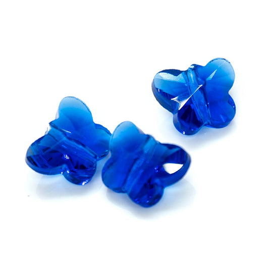 Transparent Faceted Glass Butterfly 10mm x 8mm x 6mm Royal Blue - Affordable Jewellery Supplies