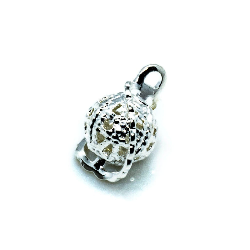 Load image into Gallery viewer, Wrapped Filigree Charm 6mm Silver plated - Affordable Jewellery Supplies
