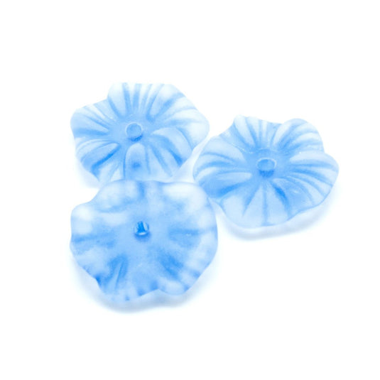Acrylic Lucite Flower Morning Glory 17mm x 4mm Blue - Affordable Jewellery Supplies