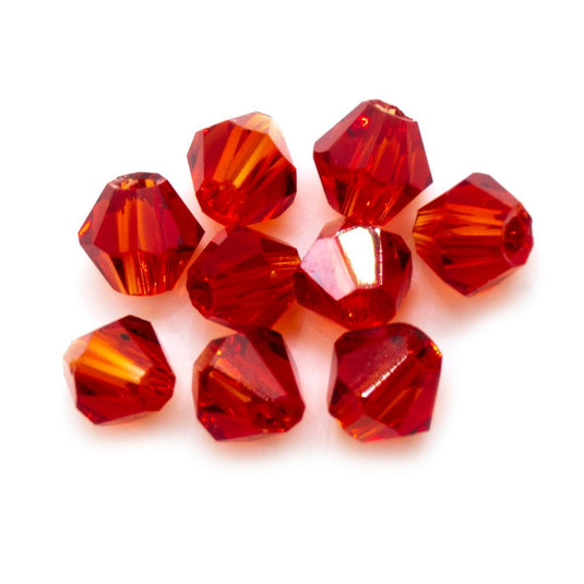 Crystal Glass Faceted Bicone 3mm Red - Affordable Jewellery Supplies