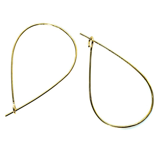 Teardrop Hoop Earwire 27mm x 17mm Gold - Affordable Jewellery Supplies