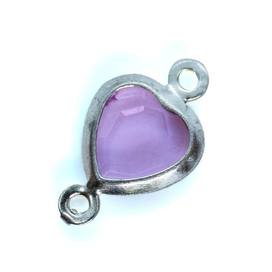 Heart Link Connector Bead 14mm x 8mm Lilac - Affordable Jewellery Supplies