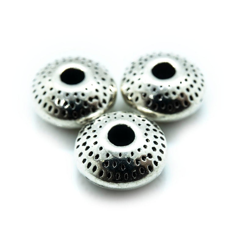Load image into Gallery viewer, Tibetan Style Metal Rondelle 8mm x 3.5mm Antique Silver - Affordable Jewellery Supplies
