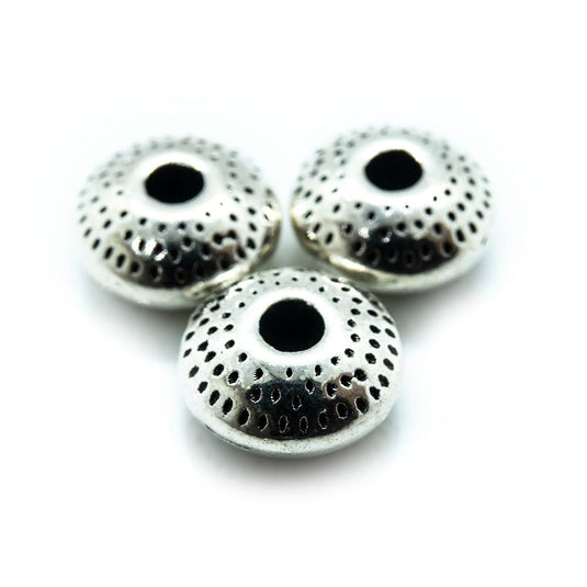 Tibetan Style Metal Rondelle 8mm x 3.5mm Antique Silver - Affordable Jewellery Supplies