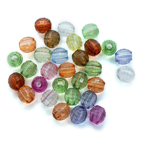 Faceted Acrylic Round Mix 6mm Mixed - Affordable Jewellery Supplies