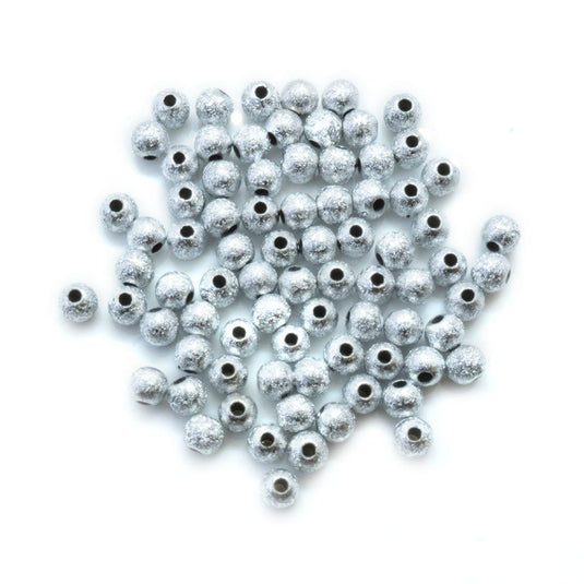 Acrylic Stardust Bead 4mm Silver - Affordable Jewellery Supplies