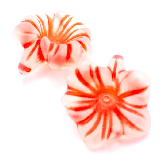 Acrylic Lucite Frosted Flower 31mm x 28mm Red - Affordable Jewellery Supplies