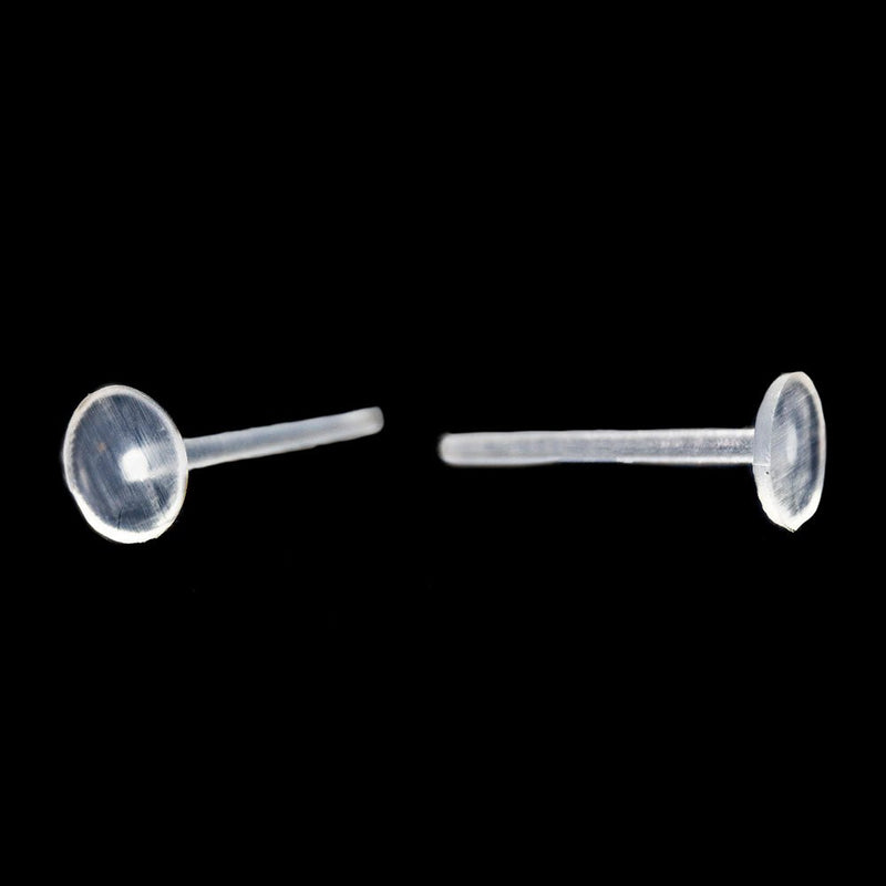 Load image into Gallery viewer, Earring Stud Posts 12mm x 4mm Clear Plastic - Affordable Jewellery Supplies
