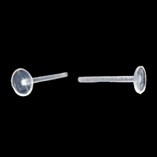 Earring Stud Posts 12mm x 4mm Clear Plastic - Affordable Jewellery Supplies