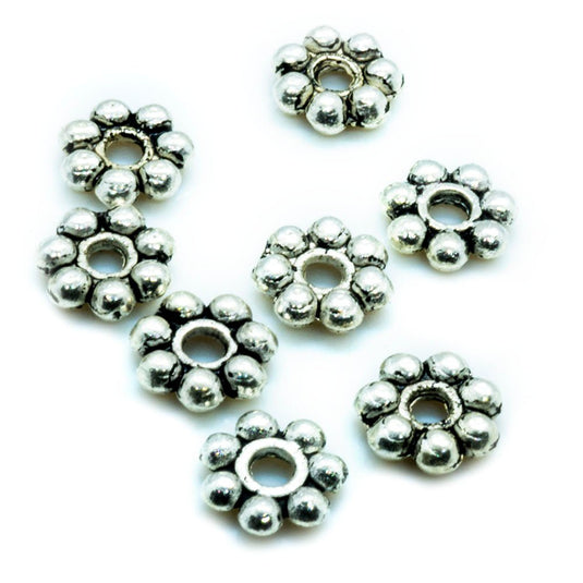 Beaded Rondelle 4mm x 1mm Tibetan Silver - Affordable Jewellery Supplies
