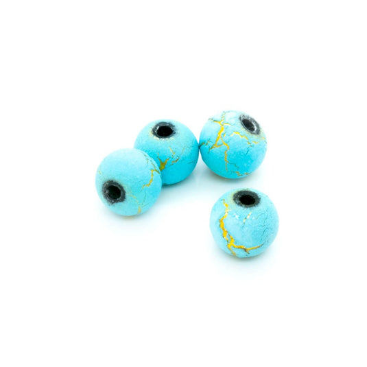 Gold Desert Sun Beads 6mm Turquoise - Affordable Jewellery Supplies