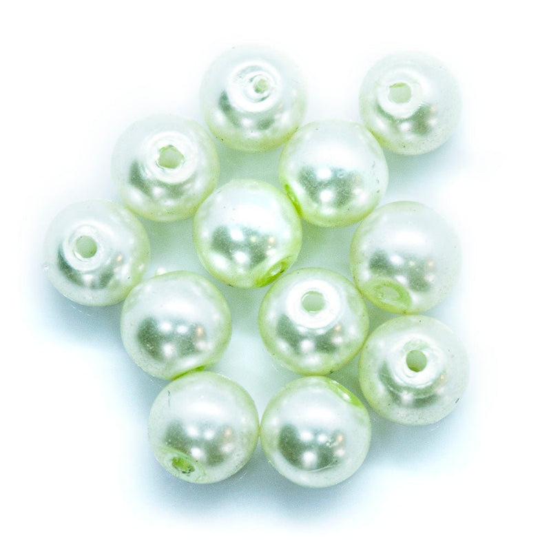 Load image into Gallery viewer, Coloured Glass Pearl Beads 6mm Lime Silver - Affordable Jewellery Supplies
