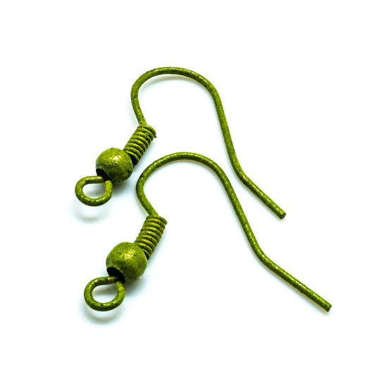Coloured Earhooks 18mm Olive green - Affordable Jewellery Supplies