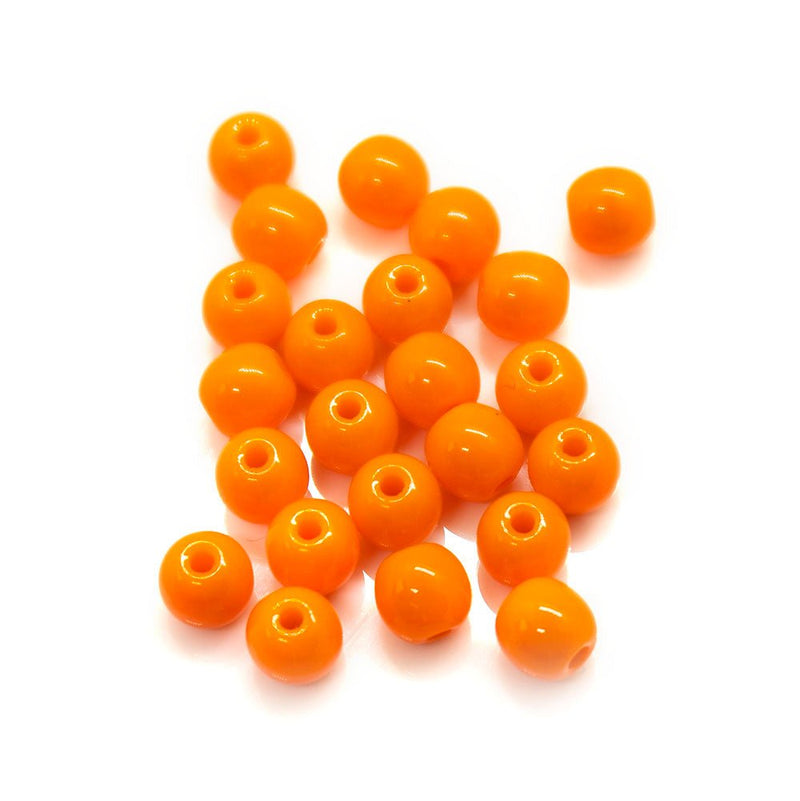 Load image into Gallery viewer, Czech Glass Druk Round 4mm Orange - Affordable Jewellery Supplies
