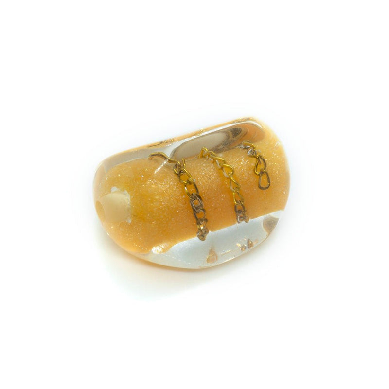 Load image into Gallery viewer, Resin Chain Bead 27mm x 18mm Apricot - Affordable Jewellery Supplies
