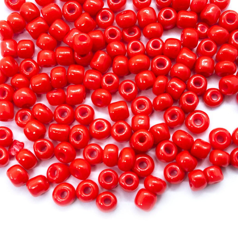 Load image into Gallery viewer, Baking Glass Seed Beads 6/0 4-5mm x3-4mm Red - Affordable Jewellery Supplies
