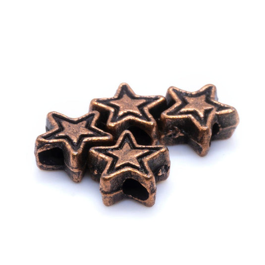 Tibetan Star 4.5mm Red Copper - Affordable Jewellery Supplies