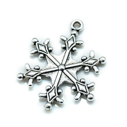 Snowflake Pendant 29mm x 22mm Tibetan Silver - Affordable Jewellery Supplies