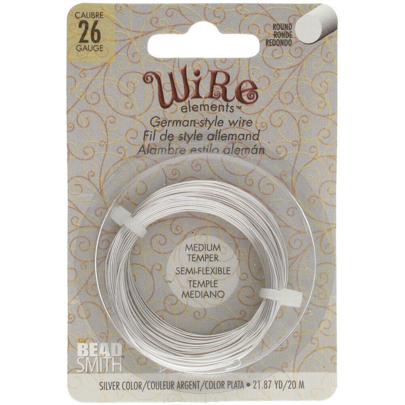 Load image into Gallery viewer, Beadsmith German Style Wire 26 Gauge 20m Silver - Affordable Jewellery Supplies
