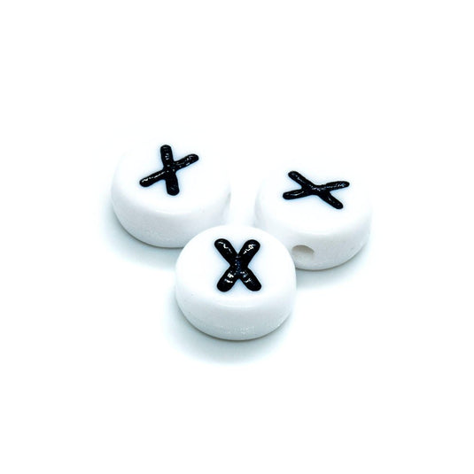 Acrylic Alphabet and Number Beads 7mm Letter X - Affordable Jewellery Supplies