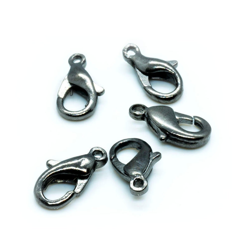 Load image into Gallery viewer, Lobster Claw Clasp 12mm Plumbum Black - Affordable Jewellery Supplies
