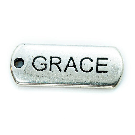 Inspirational Message Pendant 21mm x 8mm x 2mm Grace - Affordable Jewellery Supplies