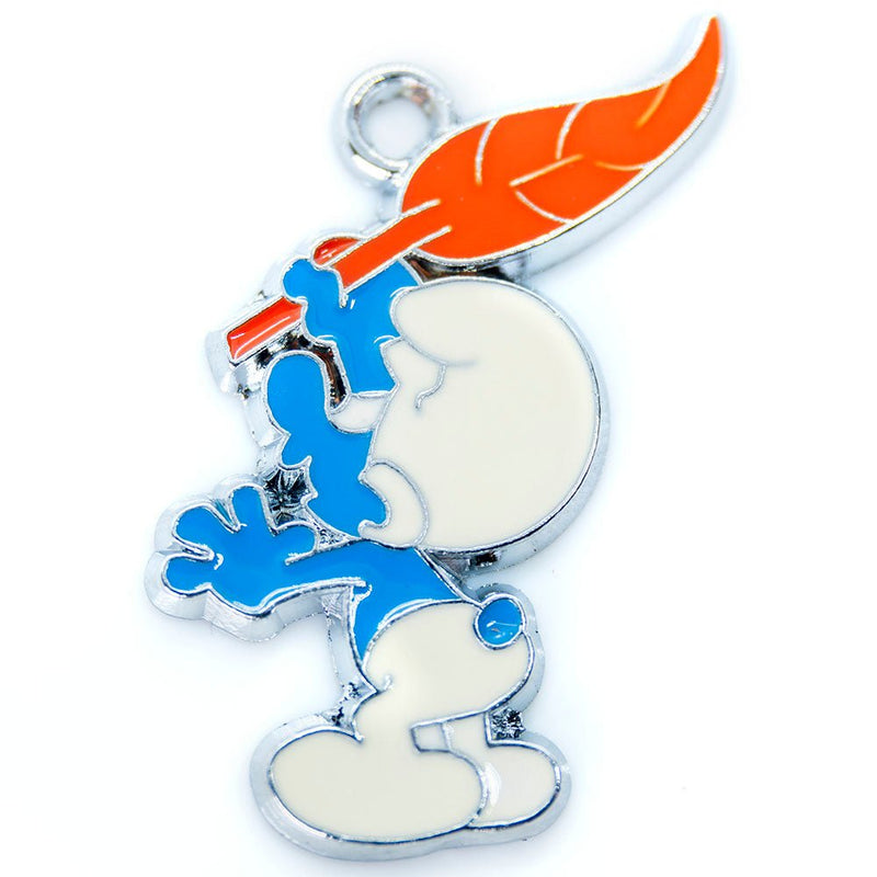 Load image into Gallery viewer, Smurf Enamel Pendant 35mm M - Affordable Jewellery Supplies
