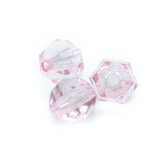 Transparent Acrylic Faceted Round 12mm Pink - Affordable Jewellery Supplies